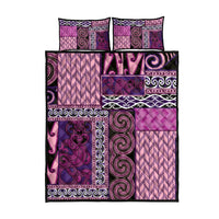 Pink Aotearoa Kowhaiwhai Pattern Quilt Bed Set NZ Maori Quilt Style LT14 - Polynesian Pride