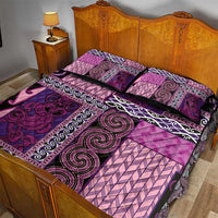 Pink Aotearoa Kowhaiwhai Pattern Quilt Bed Set NZ Maori Quilt Style LT14 - Polynesian Pride