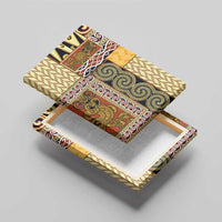 Yellow Aotearoa Kowhaiwhai Pattern Canvas Wall Art NZ Maori Quilt Style