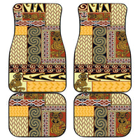 Yellow Aotearoa Kowhaiwhai Pattern Car Mats NZ Maori Quilt Style