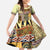 Yellow Aotearoa Kowhaiwhai Pattern Family Matching Short Sleeve Bodycon Dress and Hawaiian Shirt NZ Maori Quilt Style