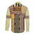 Yellow Aotearoa Kowhaiwhai Pattern Long Sleeve Button Shirt NZ Maori Quilt Style