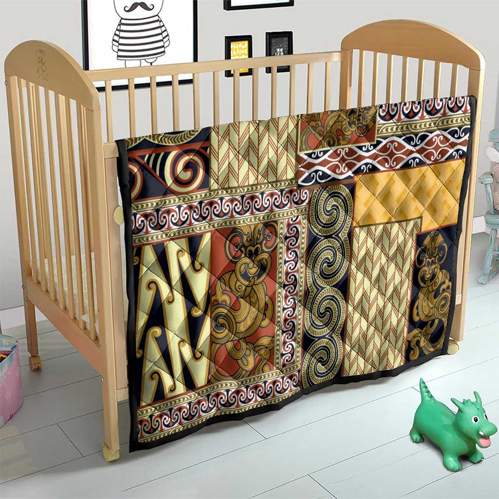 Yellow Aotearoa Kowhaiwhai Pattern Quilt NZ Maori Quilt Style