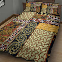 Yellow Aotearoa Kowhaiwhai Pattern Quilt Bed Set NZ Maori Quilt Style LT14 - Polynesian Pride