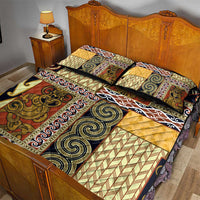 Yellow Aotearoa Kowhaiwhai Pattern Quilt Bed Set NZ Maori Quilt Style LT14 - Polynesian Pride
