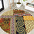 Yellow Aotearoa Kowhaiwhai Pattern Round Carpet NZ Maori Quilt Style