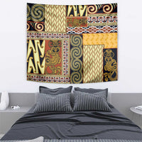 Yellow Aotearoa Kowhaiwhai Pattern Tapestry NZ Maori Quilt Style