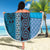 Blue Aotearoa Kowhaiwhai Pattern Beach Blanket NZ Maori Quilt Style