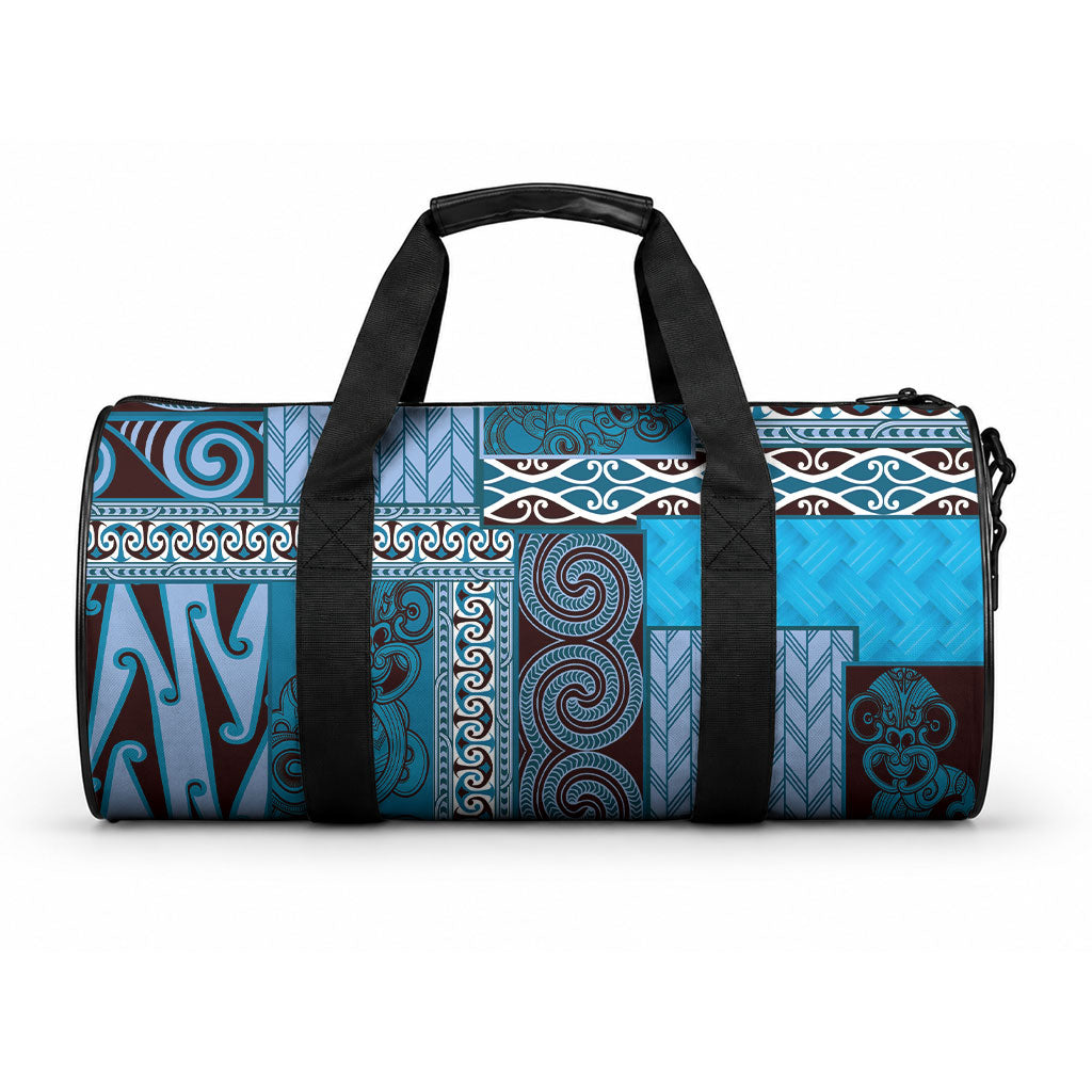 Blue Aotearoa Kowhaiwhai Pattern Duffle Bag NZ Maori Quilt Style LT14 One size Blue - Polynesian Pride