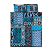 Blue Aotearoa Kowhaiwhai Pattern Quilt Bed Set NZ Maori Quilt Style LT14 - Polynesian Pride