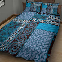 Blue Aotearoa Kowhaiwhai Pattern Quilt Bed Set NZ Maori Quilt Style LT14 - Polynesian Pride