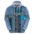 Blue Aotearoa Kowhaiwhai Pattern Zip Hoodie NZ Maori Quilt Style