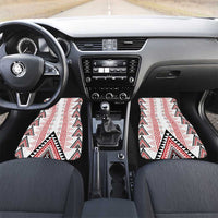 Aotearoa Taniko Car Mats Niho Taniwha Purapura Whetu Mix Poutama LT14 Set 2pcs - Front White - Polynesian Pride