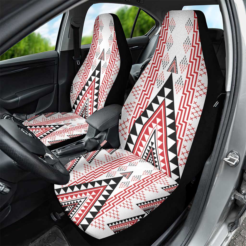 Aotearoa Taniko Car Seat Cover Niho Taniwha Purapura Whetu Mix Poutama