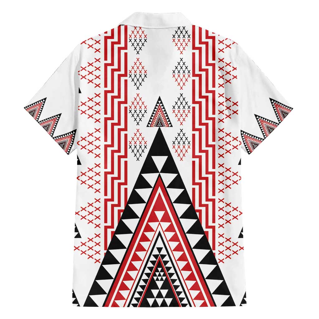 Aotearoa Taniko Family Matching Long Sleeve Bodycon Dress and Hawaiian Shirt Niho Taniwha Purapura Whetu Mix Poutama