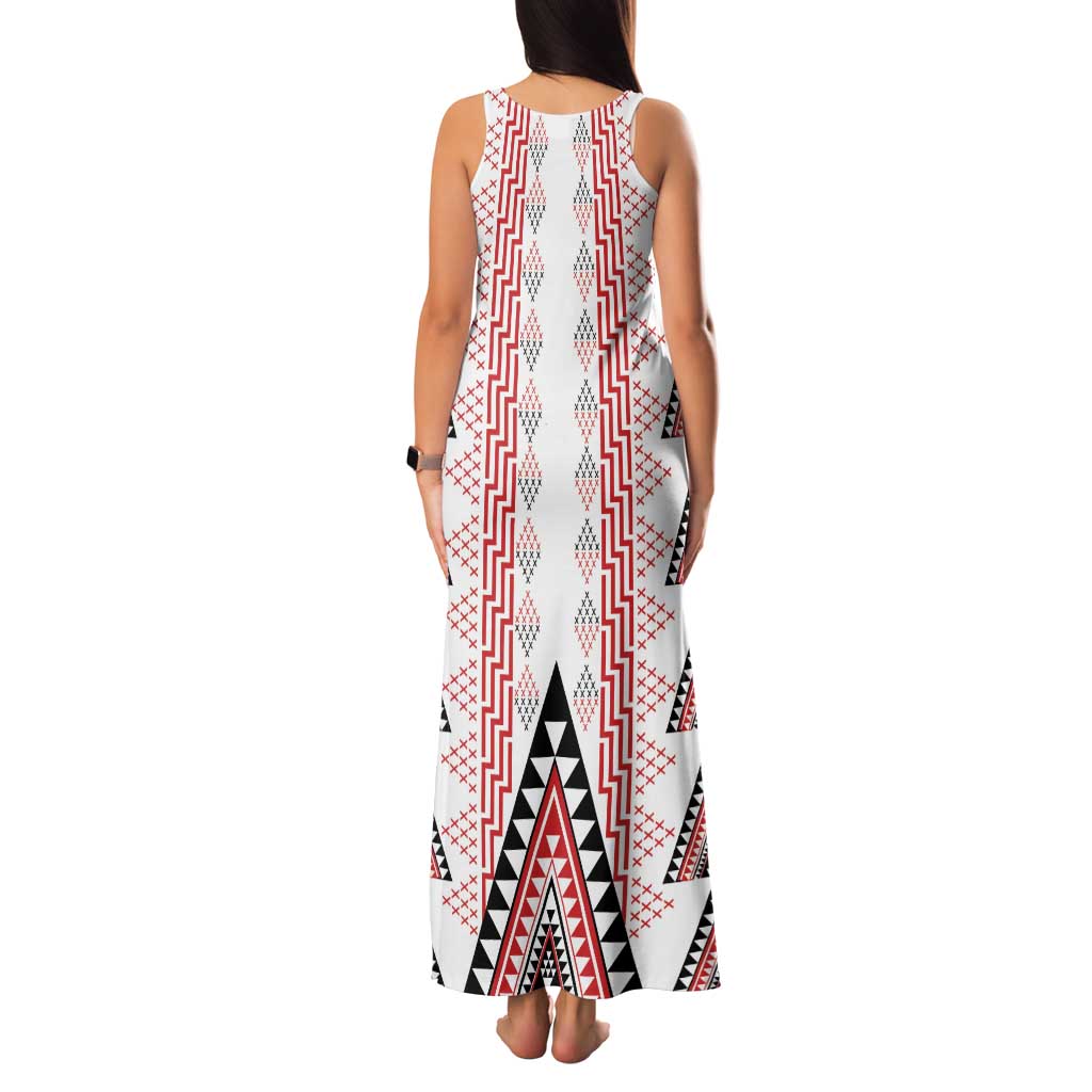 Aotearoa Taniko Family Matching Tank Maxi Dress and Hawaiian Shirt Niho Taniwha Purapura Whetu Mix Poutama