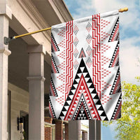 Aotearoa Taniko Garden Flag Niho Taniwha Purapura Whetu Mix Poutama LT14 House Flag White - Polynesian Pride