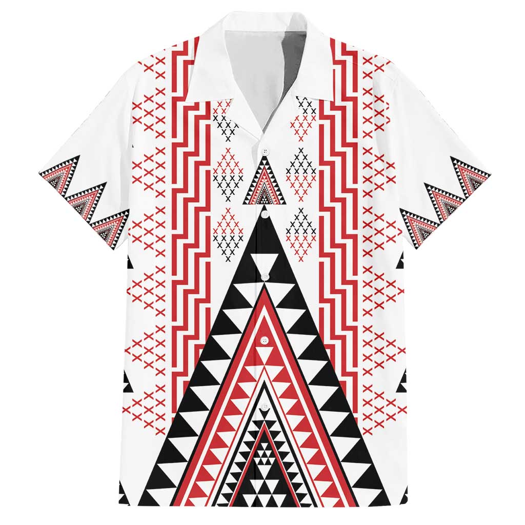 Aotearoa Taniko Hawaiian Shirt Niho Taniwha Purapura Whetu Mix Poutama LT14 White - Polynesian Pride