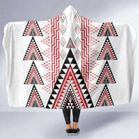 Aotearoa Taniko Hooded Blanket Niho Taniwha Purapura Whetu Mix Poutama LT14 One Size White - Polynesian Pride