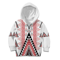 Aotearoa Taniko Kid Hoodie Niho Taniwha Purapura Whetu Mix Poutama