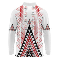 Aotearoa Taniko Long Sleeve Polo Shirt Niho Taniwha Purapura Whetu Mix Poutama