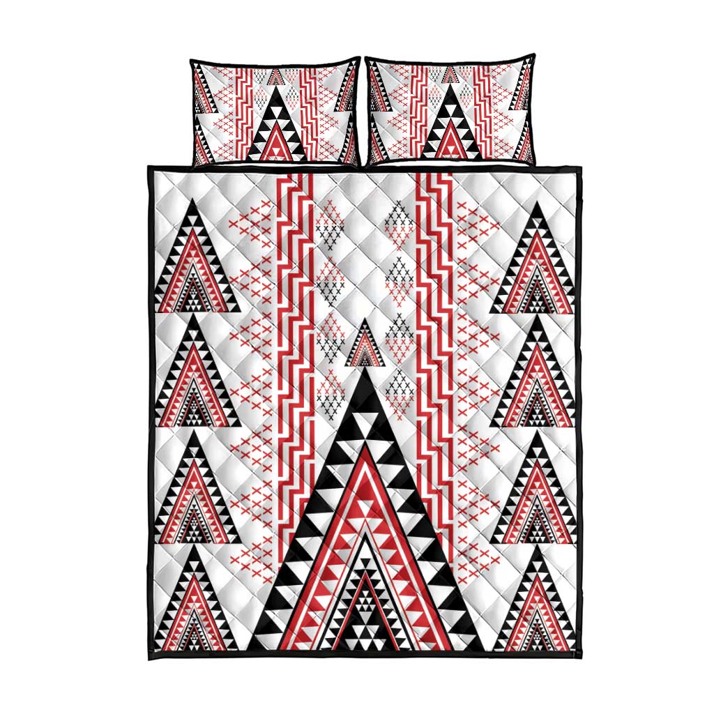Aotearoa Taniko Quilt Bed Set Niho Taniwha Purapura Whetu Mix Poutama LT14 - Polynesian Pride