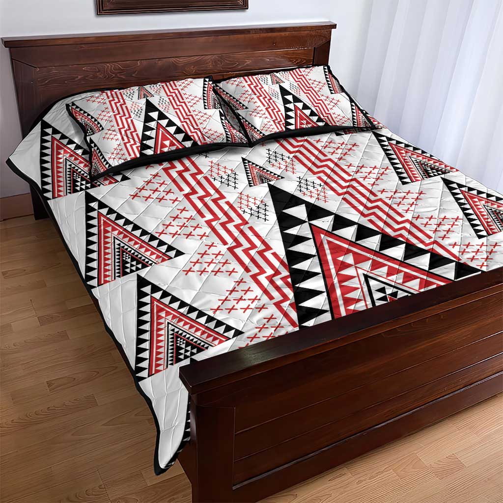 Aotearoa Taniko Quilt Bed Set Niho Taniwha Purapura Whetu Mix Poutama LT14 - Polynesian Pride