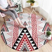 Aotearoa Taniko Round Carpet Niho Taniwha Purapura Whetu Mix Poutama