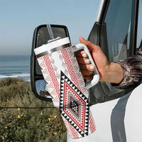 Aotearoa Taniko Tumbler With Handle Niho Taniwha Purapura Whetu Mix Poutama LT14 - Polynesian Pride