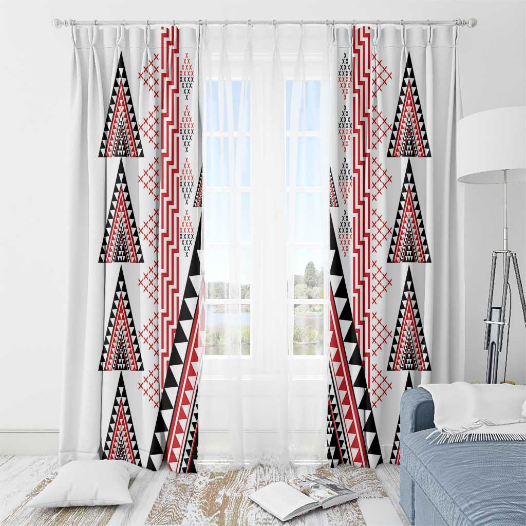 Aotearoa Taniko Window Curtain Niho Taniwha Purapura Whetu Mix Poutama LT14 - Polynesian Pride