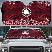 Personalised Cook Islands Mangaia Auto Sun Shade Tiare Maori Polynesian Waves Tattoo