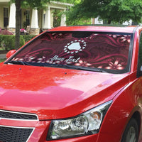 Personalised Cook Islands Mangaia Auto Sun Shade Tiare Maori Polynesian Waves Tattoo