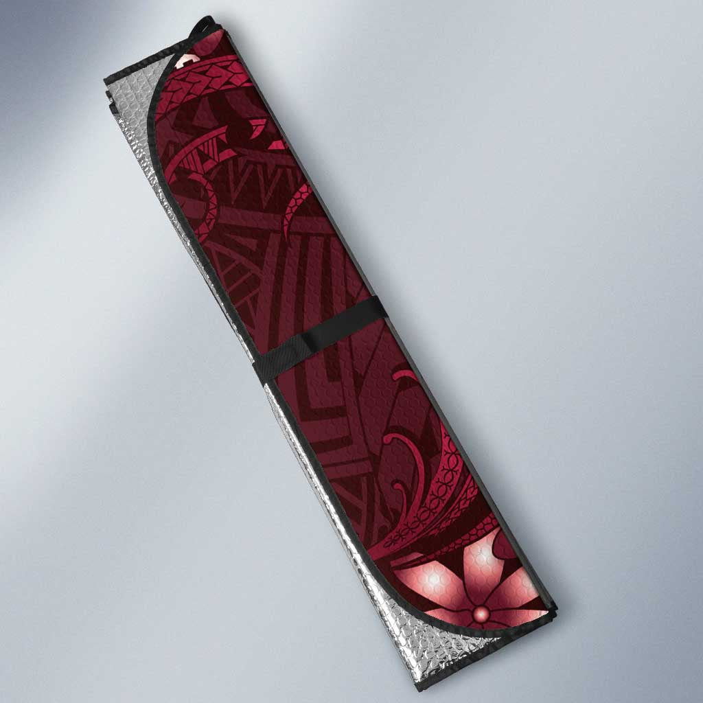 Personalised Cook Islands Mangaia Auto Sun Shade Tiare Maori Polynesian Waves Tattoo