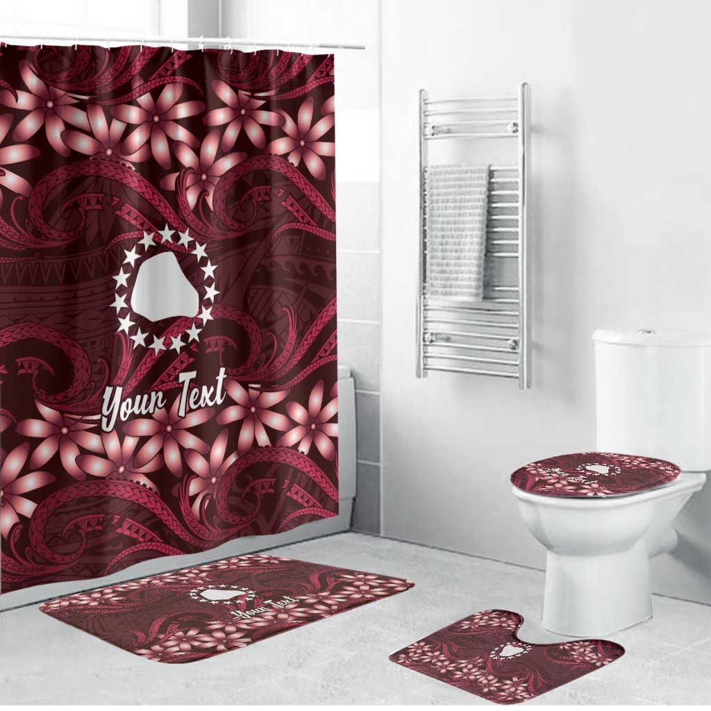 Personalised Cook Islands Mangaia Bathroom Set Tiare Maori Polynesian Waves Tattoo