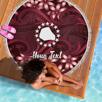 Personalised Cook Islands Mangaia Beach Blanket Tiare Maori Polynesian Waves Tattoo