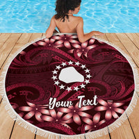 Personalised Cook Islands Mangaia Beach Blanket Tiare Maori Polynesian Waves Tattoo