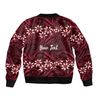 Personalised Cook Islands Mangaia Bomber Jacket Tiare Maori Polynesian Waves Tattoo LT14 - Polynesian Pride