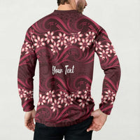 Personalised Cook Islands Mangaia Button Sweatshirt Tiare Maori Polynesian Waves Tattoo LT14 - Polynesian Pride