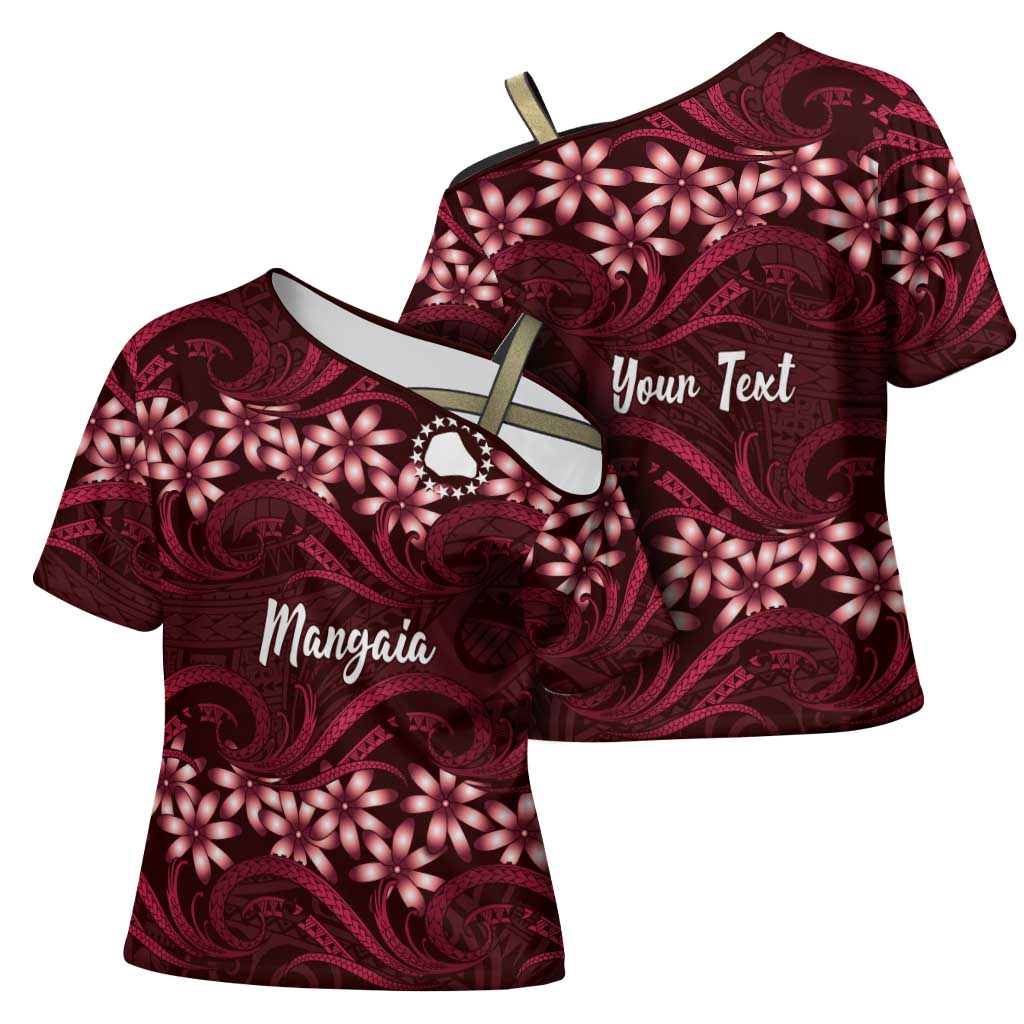 Personalised Cook Islands Mangaia Cross Shoulder Shirt Tiare Maori Polynesian Waves Tattoo LT14 - Polynesian Pride