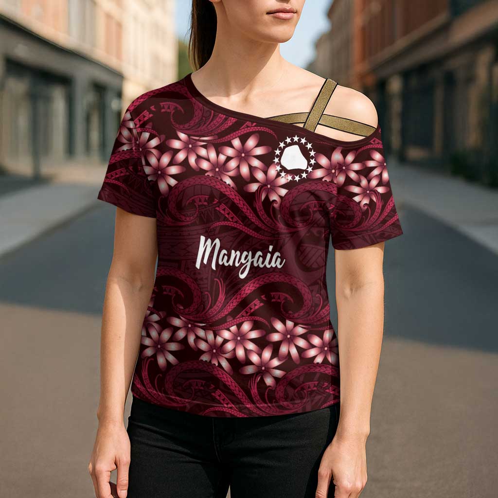 Personalised Cook Islands Mangaia Cross Shoulder Shirt Tiare Maori Polynesian Waves Tattoo LT14 - Polynesian Pride