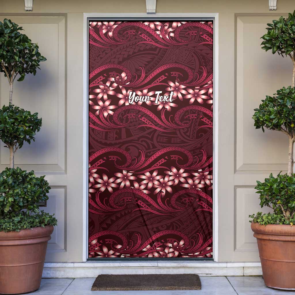 Personalised Cook Islands Mangaia Door Cover Tiare Maori Polynesian Waves Tattoo
