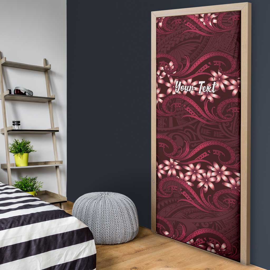 Personalised Cook Islands Mangaia Door Cover Tiare Maori Polynesian Waves Tattoo LT14 - Polynesian Pride
