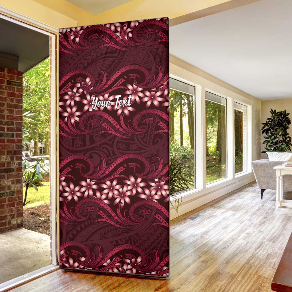 Personalised Cook Islands Mangaia Door Cover Tiare Maori Polynesian Waves Tattoo LT14 - Polynesian Pride