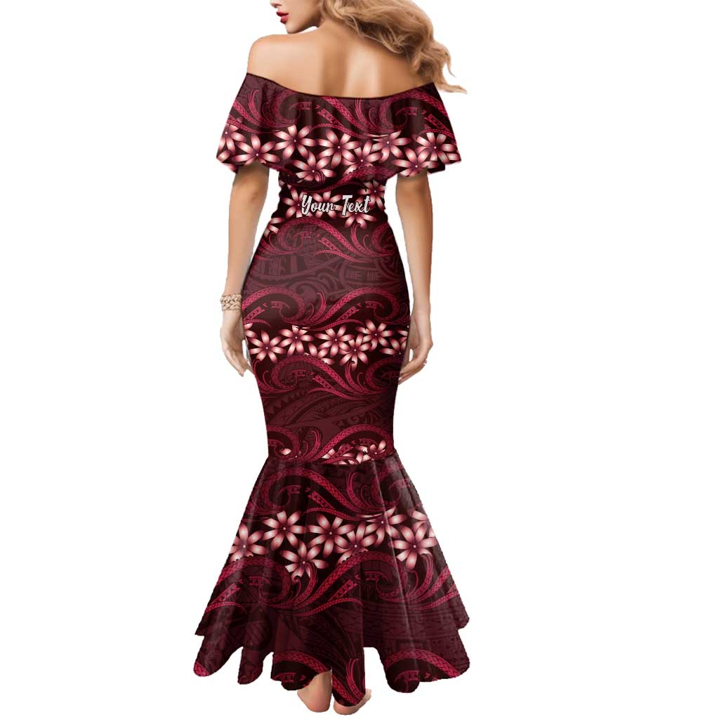 Personalised Cook Islands Mangaia Family Matching Mermaid Dress and Hawaiian Shirt Tiare Maori Polynesian Waves Tattoo