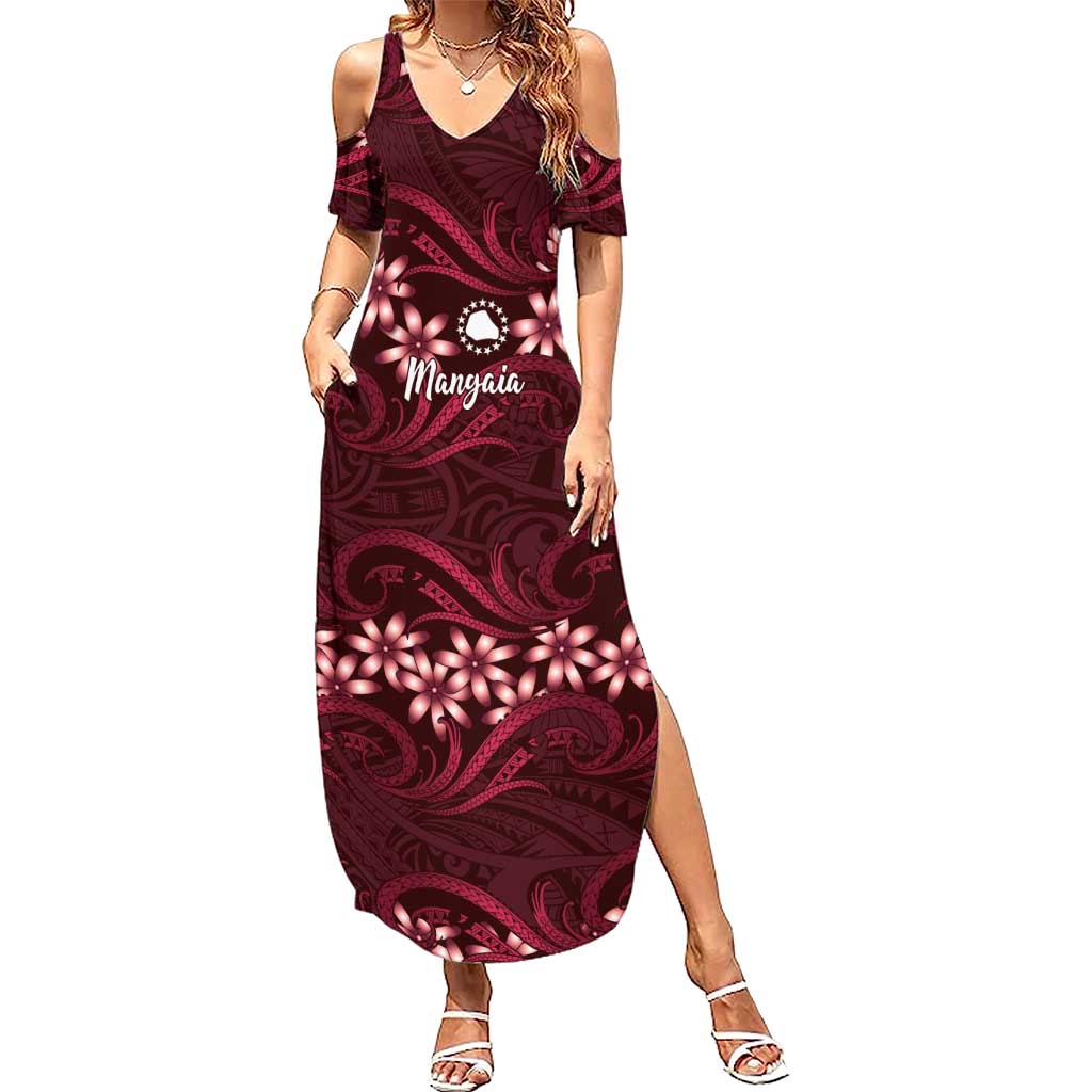 Personalised Cook Islands Mangaia Family Matching Summer Maxi Dress and Hawaiian Shirt Tiare Maori Polynesian Waves Tattoo