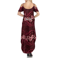 Personalised Cook Islands Mangaia Family Matching Summer Maxi Dress and Hawaiian Shirt Tiare Maori Polynesian Waves Tattoo