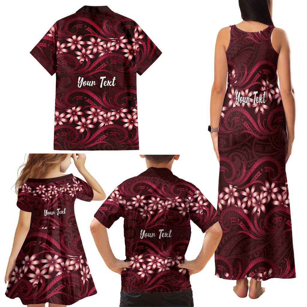 Personalised Cook Islands Mangaia Family Matching Tank Maxi Dress and Hawaiian Shirt Tiare Maori Polynesian Waves Tattoo