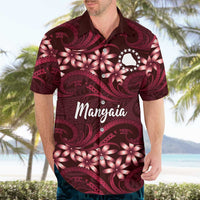 Personalised Cook Islands Mangaia Hawaiian Shirt Tiare Maori Polynesian Waves Tattoo