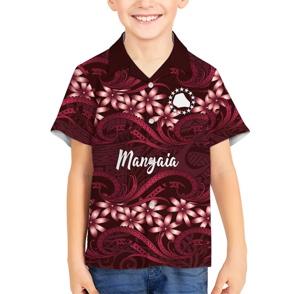 Personalised Cook Islands Mangaia Hawaiian Shirt Tiare Maori Polynesian Waves Tattoo