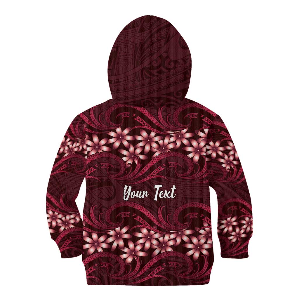 Personalised Cook Islands Mangaia Kid Hoodie Tiare Maori Polynesian Waves Tattoo LT14 - Polynesian Pride